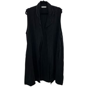 Bryan Walker women’s linen long line open cardigan vest jacket
